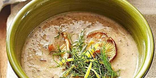 Roasted Mushroom Soup With Dill And Lemon Gremolata
