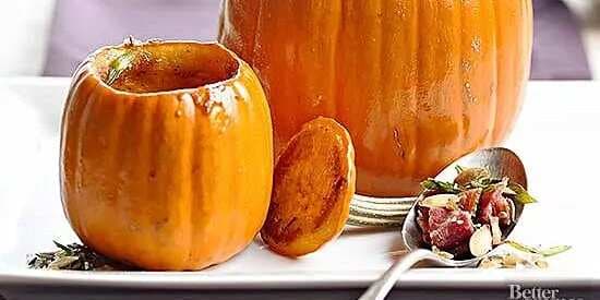 Roasted Pumpkins With Bacon And Brown Sugar