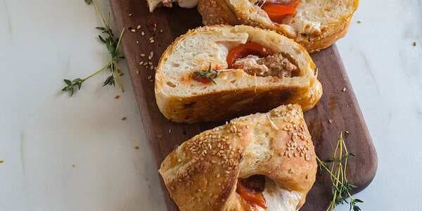 Sausage And Roasted Red Pepper Braid