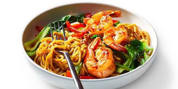 Sesame-Soy Noodles With Shrimp