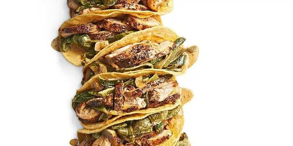 Spice-Rubbed Chicken And Poblano Tacos