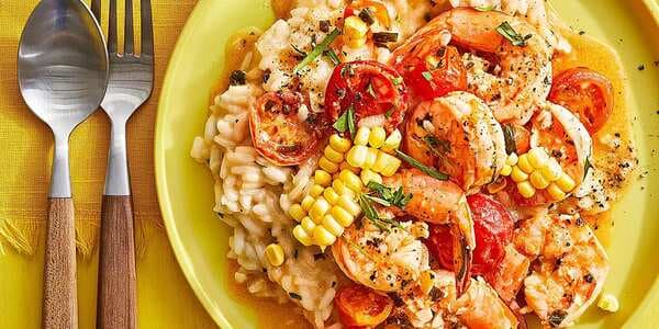 Summer Risotto With Corn Butter And Shrimp