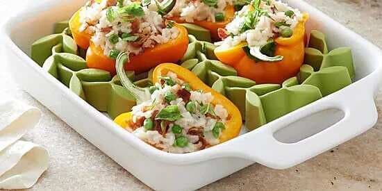 Sweet Peppers Stuffed With Applewood Bacon Risotto