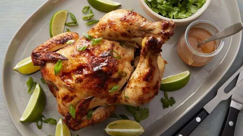 Asian Sesame Beer-Can Chicken