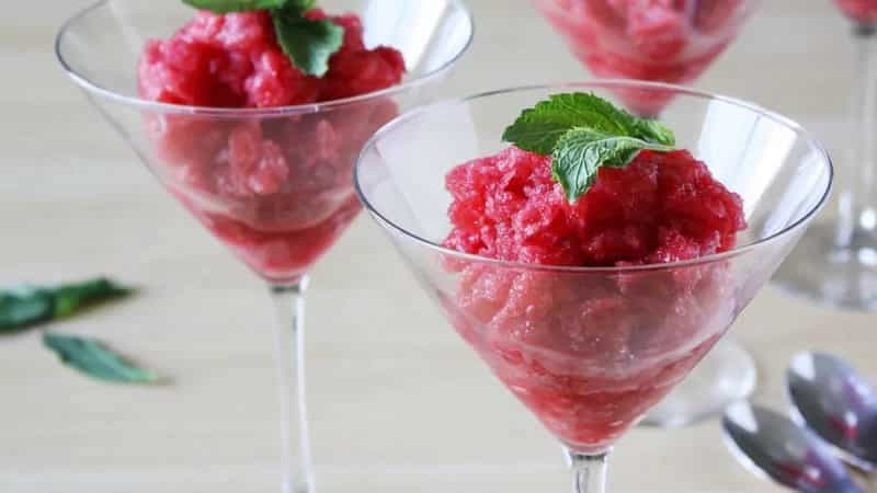Champagne-Raspberry Granitas