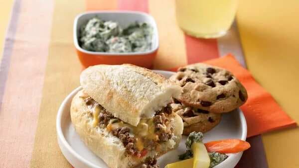 Cheesy Hot Beef Sandwiches