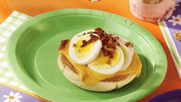 Egg And Bacon Topped Muffins