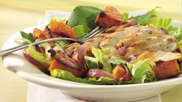 Grilled Chicken And Squash Salad With Lime-Taco Dressing