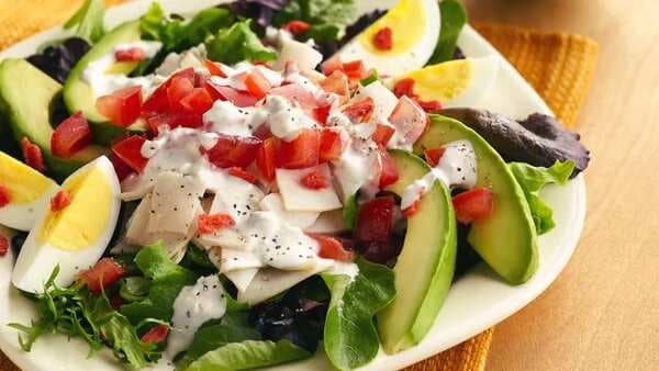 Individual Chicken Cobb Salads With Blue Cheese Dressing