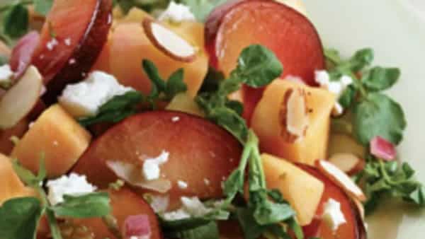 Melon And Watercress Salad With Pickled Onions