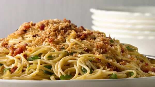 Spicy Spaghetti With Pancetta And Toasted Bread Crumbs