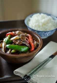 Beef And Peppers Stir Fry In Black Bean Sauce