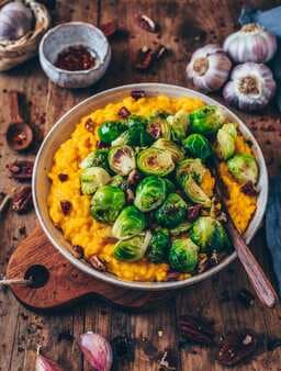 Creamy Pumpkin Risotto With Brussels Sprouts