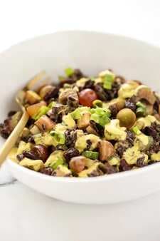 Vegan Black Rice Crunch Salad With Creamy Curried Cashew Dressing