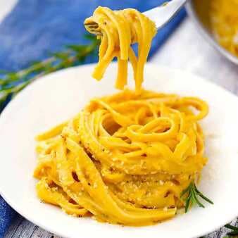 Butternut Squash Fettuccini Alfredo With Brown Butter Rosemary
