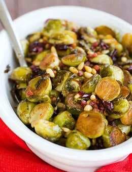 Brussels Sprouts With Pancetta, Cranberries & Pine Nuts