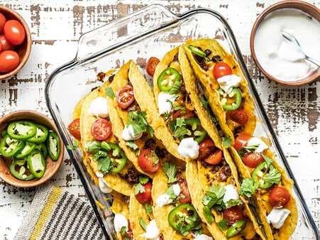 Crispy Baked Beef And Black Bean Tacos