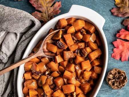 Maple Roasted Sweet Potatoes With Pecans
