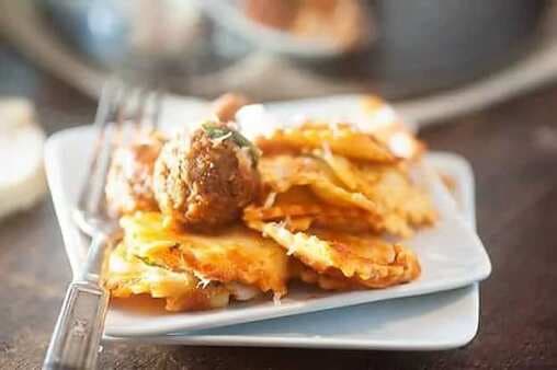 Meatball Casserole with Cheese Ravioli