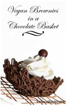 Vegan Brownies In a Chocolate Basket