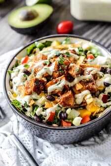 Chipotle BBQ Chicken Salad with Tomatillo Avocado Ranch