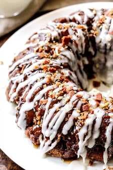 Cinnamon Roll Monkey Bread with Maple and Bacon