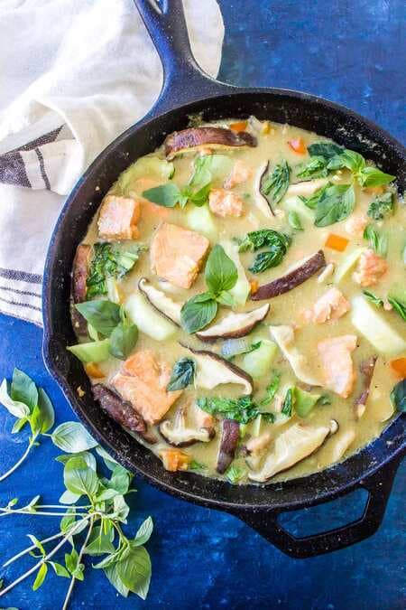 Keto Curry Skillet With Salmon