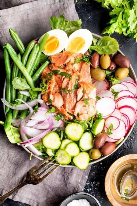 Keto Niçoise Salad With Salmon