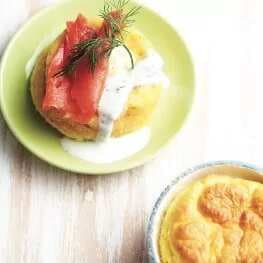 Goat Cheese Souffle with Smoked Salmon 