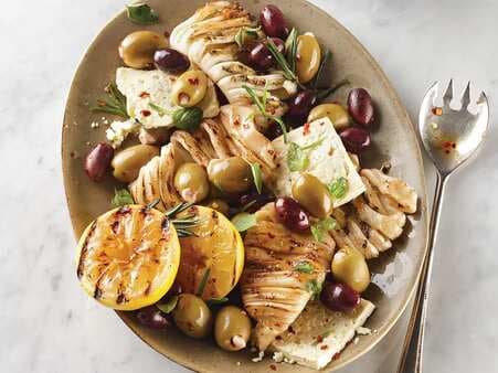 Grilled Calamari with Warm Olives 