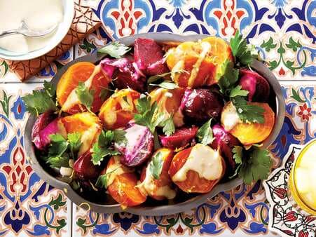 Roasted Beet Salad with Tahini Dressing