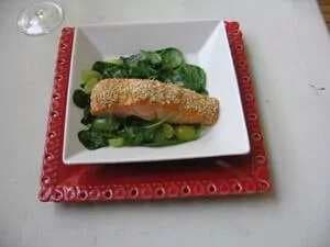 Roasted Salmon with Sesame Crust 