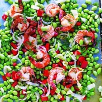 Warm Edamame and Shrimp Salad 