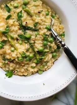Spring Pea And Asparagus Risotto