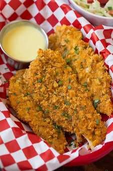 Crispy Baked Chicken Strips with Creamy Honey Mustard Dipping Sauce
