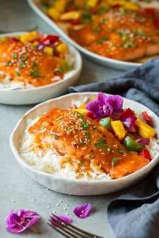 Pan Seared Salmon with Sweet and Sour Sauce