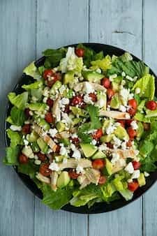 Salad with Grilled Chicken Avocado & Tomato with Honey Lime Cilantro Vinaigrette