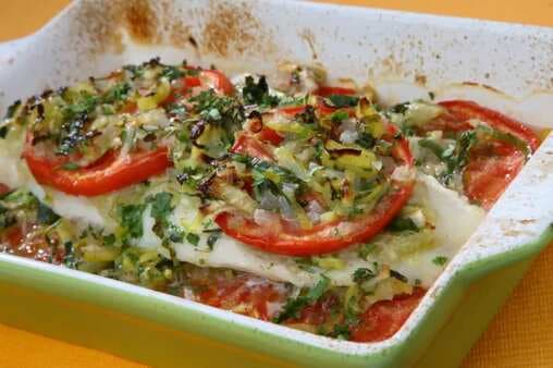 Baked Haddock With Vegetables And Herbs