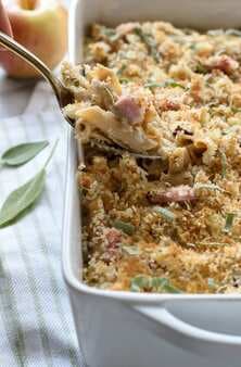 Healthy Ham and Cheese Casserole with Apples and Sage