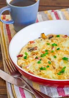 Mexican Style Omelette with Chorizo Mushrooms and Tomatoes
