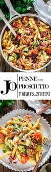Penne with Prosciutto Tomatoes and Zucchini