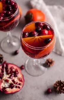 Pomegranate and Persimmon Winter Sangria