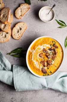 Pumpkin and Cauliflower Soup with Ginger