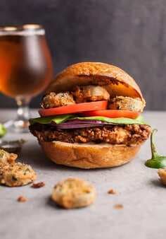 Southwest Fried Chicken Sandwich with Fried Jalapenos