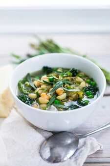 Spring Vegetable and Chickpea Minestrone Serves 8