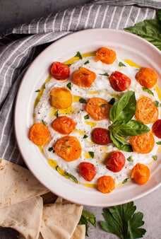 Summer Greek Yogurt Dip with Roasted Little Tomatoes