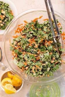 Everyday Kale Salad With Lemon Tahini Dressing