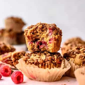 Raspberry Rhubarb Muffins