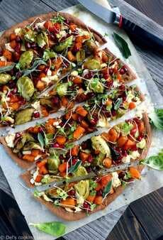 Butternut Squash And Brussels Sprout Whole Wheat Pizza