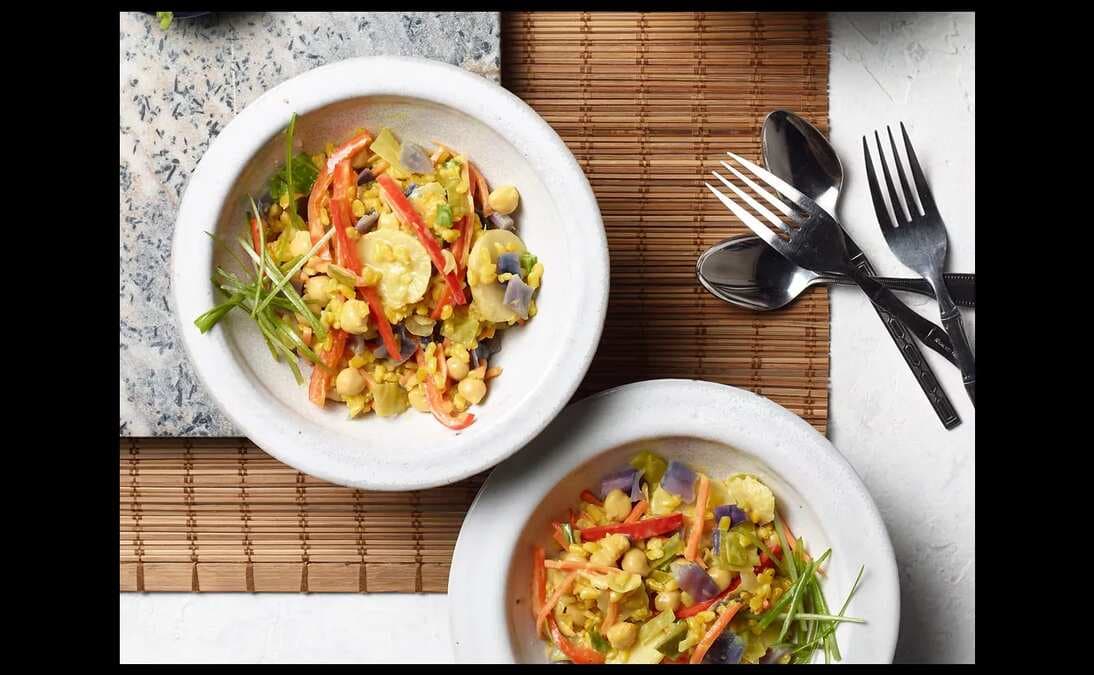 Instant Pot Coconut Curry Vegetable Rice Bowls